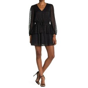 NSR Metallic Dot Smocked Waist Dress